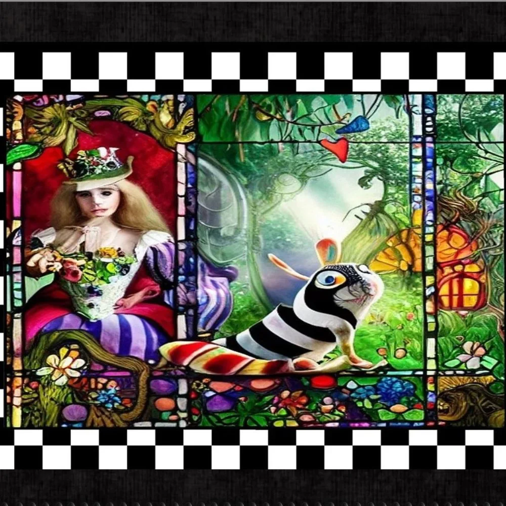 Alice in Wonderland Decor 2027 Calendar Whimsical Checked Decor Fantasy Decor
